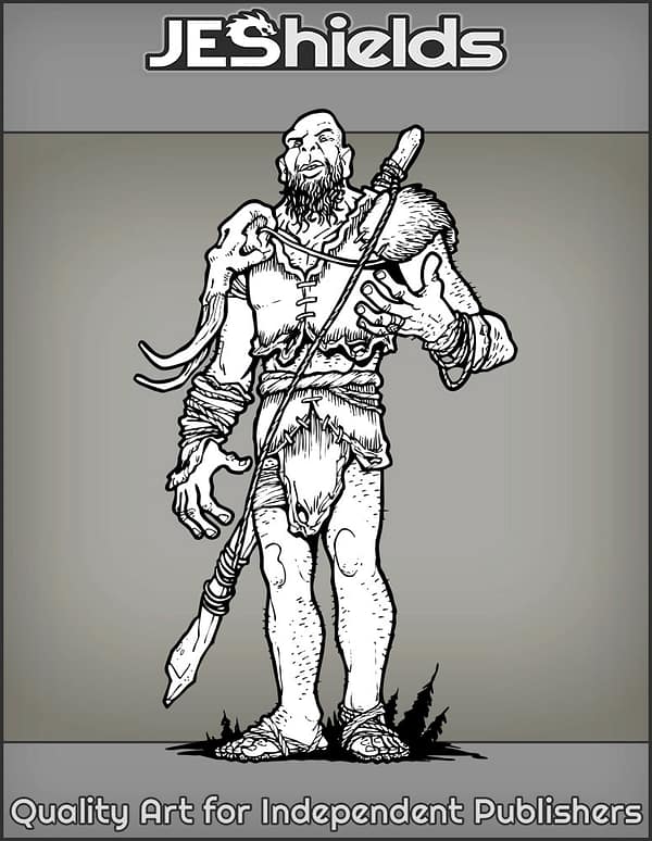 Large Giant in Fur Armor with Mammoth Skull by Jeshields