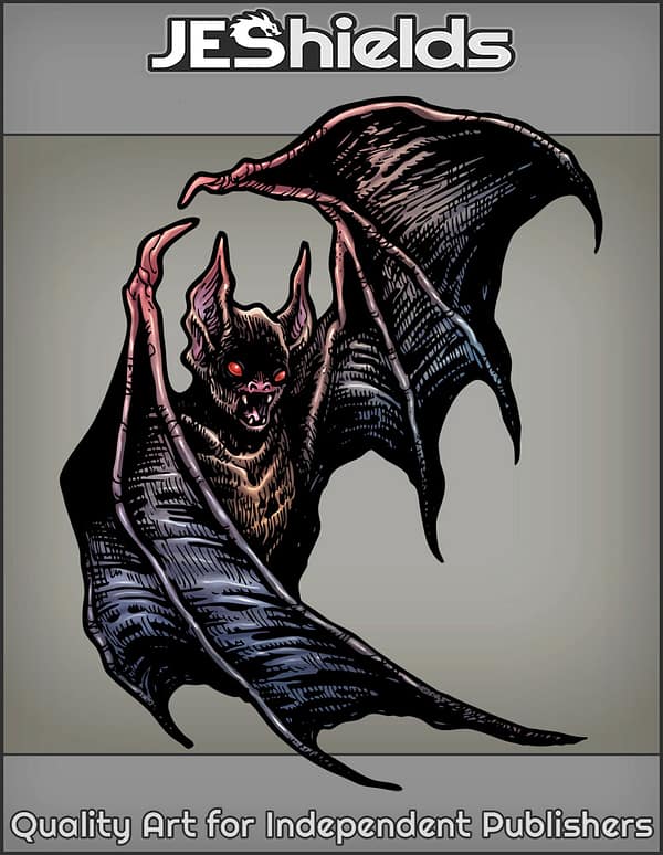 Bat with Open Wings by Jeshields