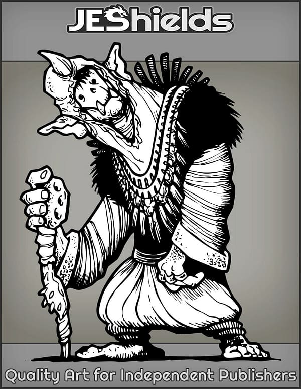 Tall Horned Goblin with Staff by Jeshields
