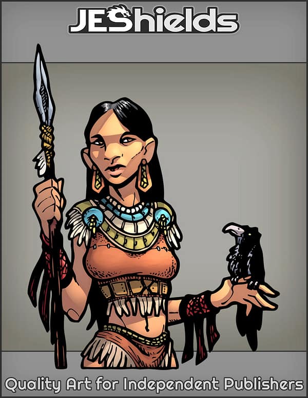 Native Woman with Spear and Crow by Jeshields and Juan Gutierrez