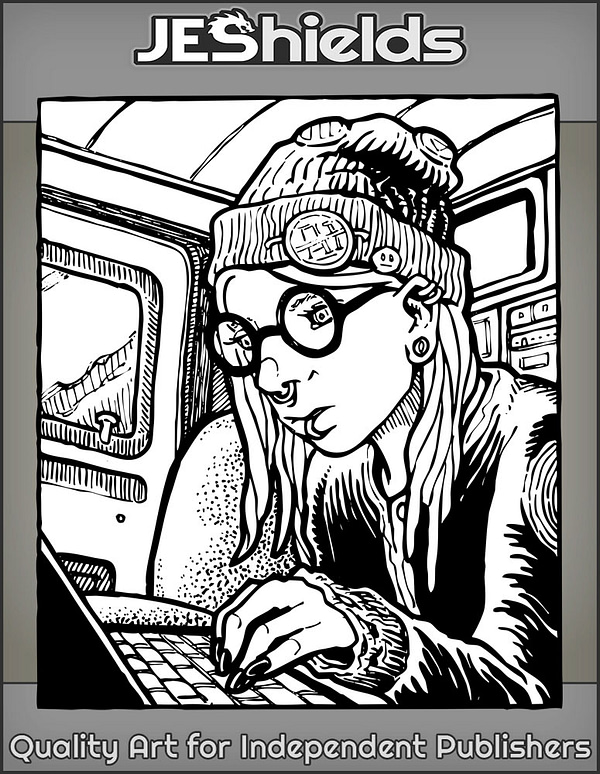 Female Computer Hacker in Van by Jeshields