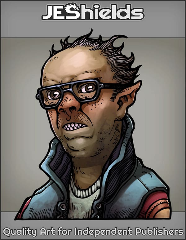 Bald Nerdy Half-Orc Employee by Jeshields and Juan Gutierrez