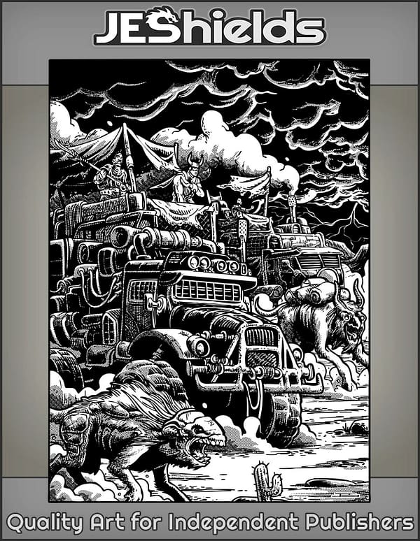 Caravan of Vehicles and Beasts by Jeshields