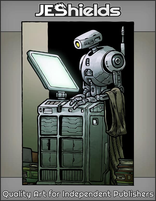 Library Book Droid in Robes by Jeshields and Juan Gutierrez