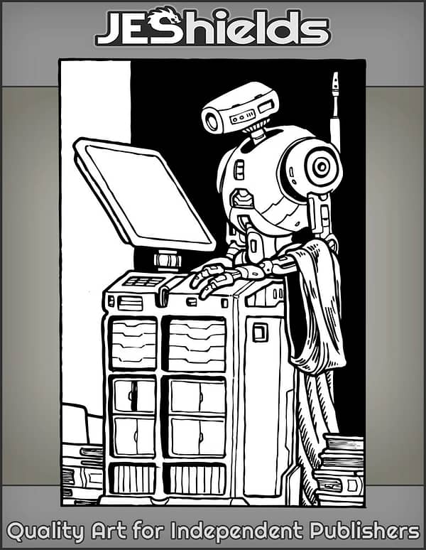Library Book Droid in Robes by Jeshields