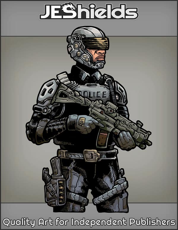 Police Cop with Liquid Rifle by Jeshields and Juan Gutierrez