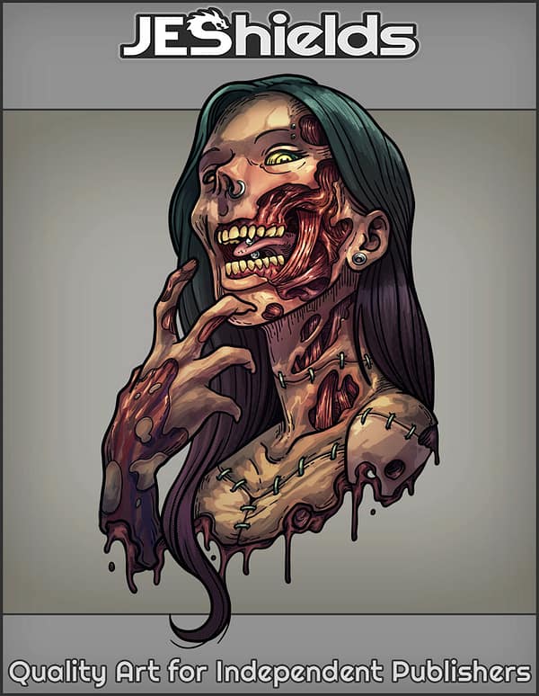 Pierced Zombie Girl Portrait by Jeshields and Juan Gutierrez