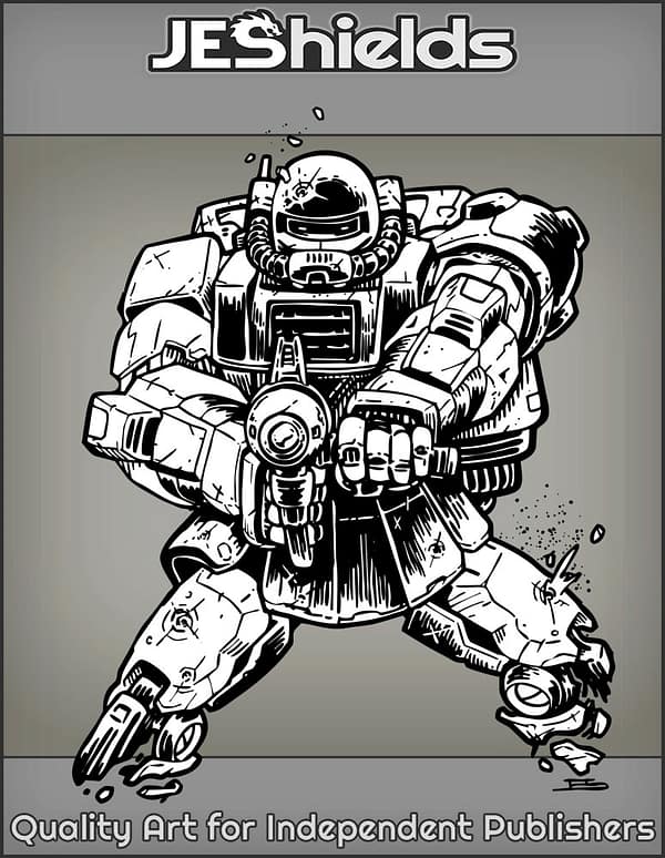 Domed Mech with Weapon by Jeshields