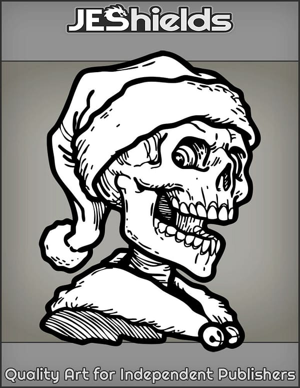 Skeleton in Holiday Hat by Jeshields