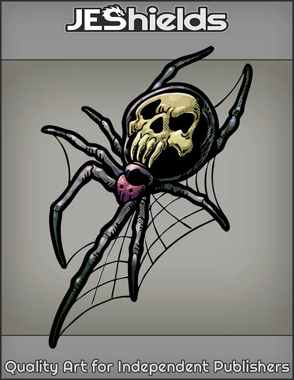 Skull Spider in Web by Jeshields and Juan Gutierrez
