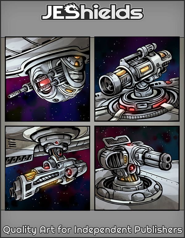Four Ranged Weapon Turrets by Jeshields and Juan Gutierrez