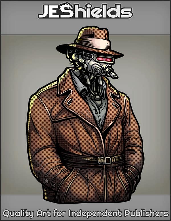 Robot Detective in Trenchcoat by Jeshields and Juan Gutierrez