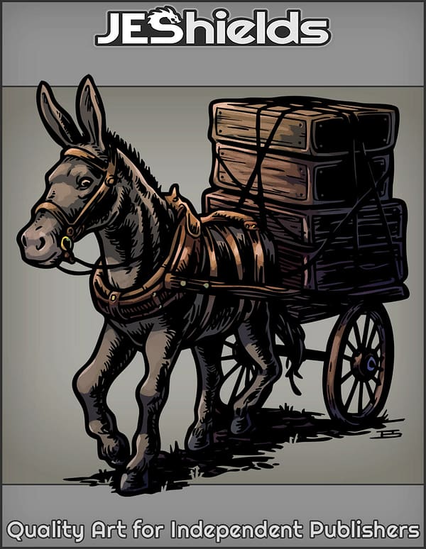 Donkey Pulls Wooden Cart by Jeshields and Juan Gutierrez