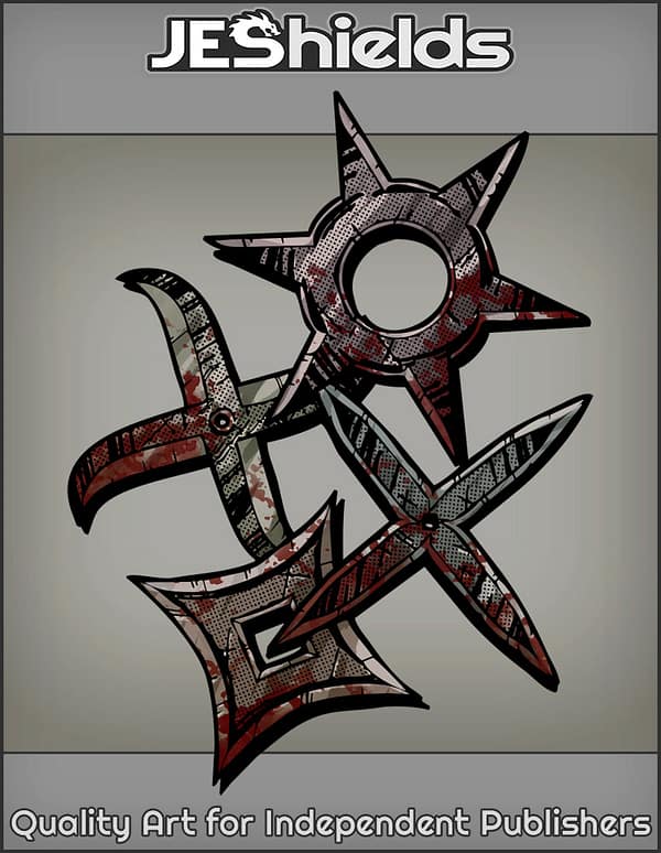 Various Metal Ninja Stars by Jeshields and Juan Gutierrez