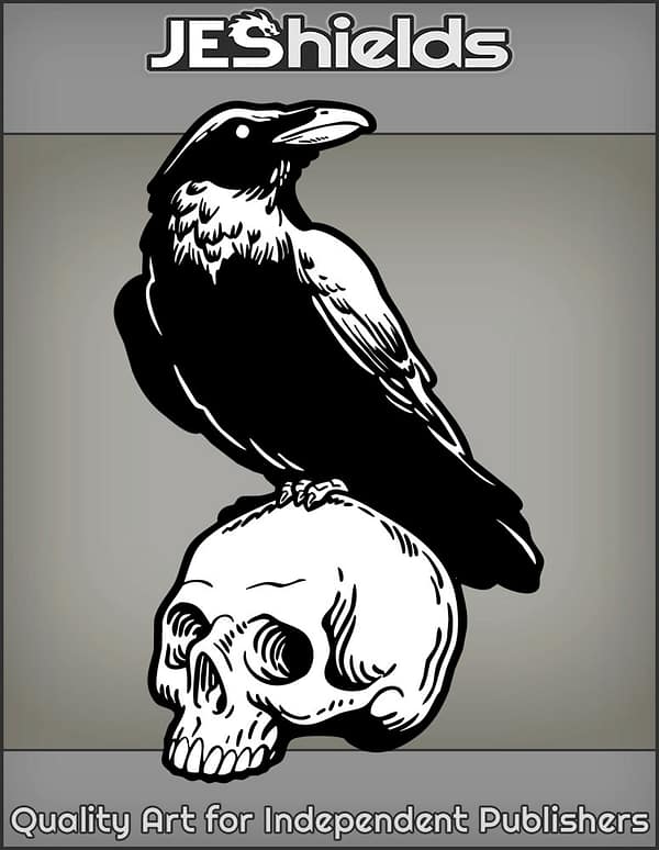 Dark Raven on Skull by Jeshields