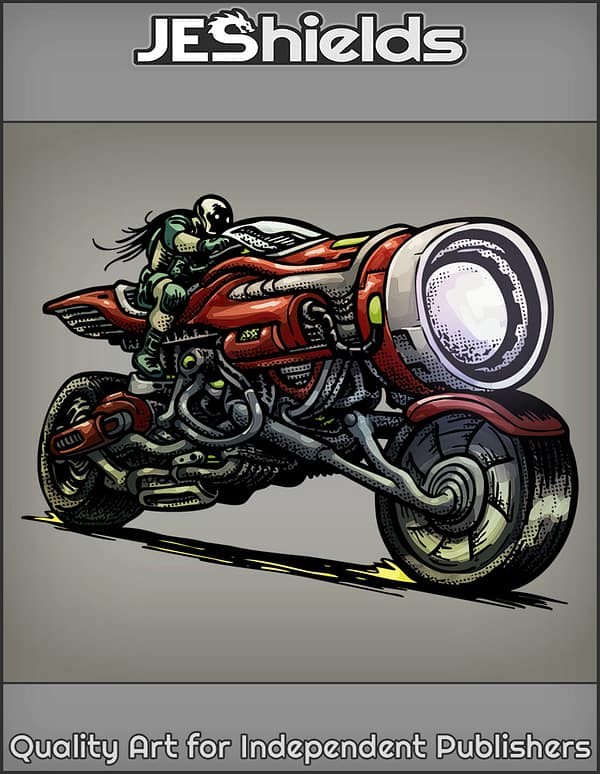 Massive Cyberpunk Motorcycle by Jeshields and Juan Gutierrez