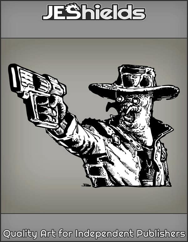 Alien Cowboy with Laser Pistol by Jeshields