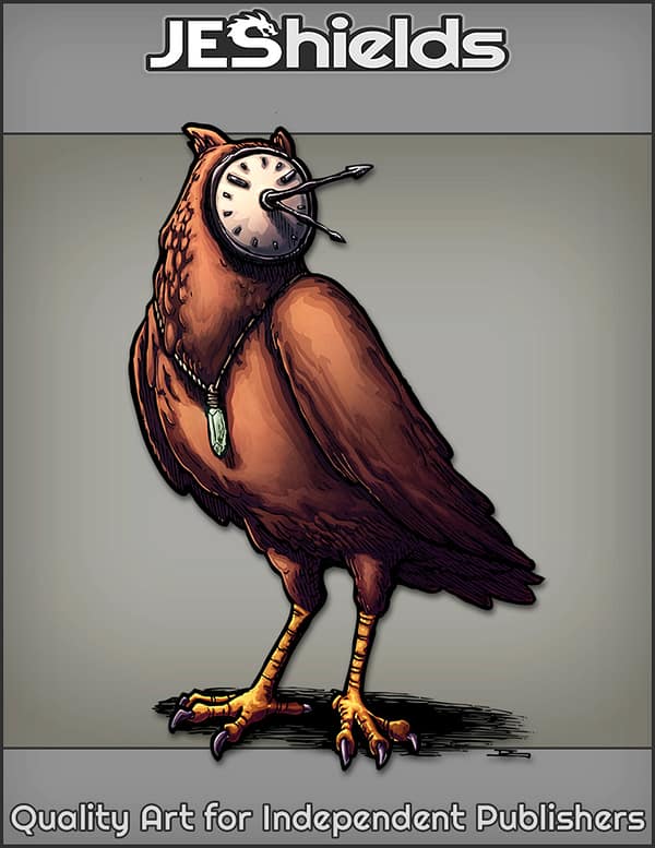 Clockwork Time Owl with Gem Necklace by Jeshields and Juan Gutierrez